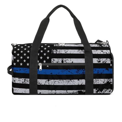 Thin Blue Line Flag Police Large Capacity Portable Fitness Bag, Easy to Carry - color: Thin Blue Line Flag Police