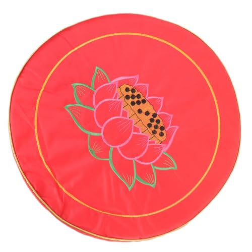 PRETYZOOM Meditation Cushion Floor Pillow Round Crimson Floral Seat Cushion Thick Small Buckwheat Filling Zafu Pillow for Zen Practice and Worship Sitting