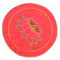 Meditation Cushion Pillow Red Floral Floor Pillow Thick Round Buckwheat Bolster Seat Pad for Zen Sitting and Prayer Mat, Small Size for Home Meditation Practice