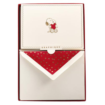 Graphique Peanuts Designer Cards Luxe Collection, Gold Foil Embossed Stationery Boxed Set, 10 Blank Cards with 11 Envelopes, All Occasion Greetings, 5.25" x 3.8" - color: Peanuts