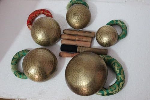 Beaten Tibetan Singing Bowl Set of 5 Hand Hammered - Buddhist Meditation Bowls from Nepal