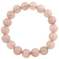 Falari 10mm Natural Semi Precious Gemstone Stretch Bracelet Unisex - color: Rose Quartz