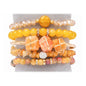 5PCS Natural Boho Beaded Bracelets Bangle for Women Men,Healing Turquoise Jasper Agate Crystal Gemstone Stone Chakra Multilayer Wrap Bohemian Handmade Jewelry Beads Stretch Bracelet Set - color: Yellow