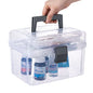 MyGift 10 Inch Premium Clear First Aid Kit Bin with Detachable Tray and Gray Top Handle, Portable Emergency Kit, Medical Supply Travel Tote, Medicine Storage Box Container - color: Gray