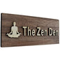 The Zen Den signs Room Decor Meditation in Progress Wall Hanging Sign,Inspirational Wooden Door Plaque for Yoga Studio Bedroom Decoration (Brown)