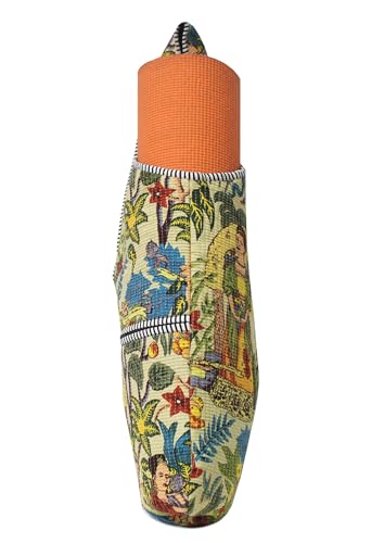 INDIAN CRAFT CASTLE Yoga Mat Bag | Tote Mat Bag | Sling Yoga Tote w/Large Side Pocket & Zipper Pocket | Yoga Mat Carrier Fits Most Size Mats - color: Multicolor