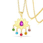 VASSAGO Lotus Necklace for Women Birthstone Pendant Lotus Flower Necklace Buddha Buddhist Unalome Symbol Amulet Yoga Spiritual Healing Jewelry Meditation Birthday Gift - color: Gold
