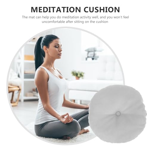 Holibanna Japanese Style Zafu Floor Cushion Small Light Gray Tatami Seat Pad Comfortable Meditation Pillow for Living Room Bedroom Window Seating
