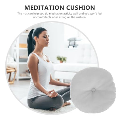 Holibanna Japanese Style Zafu Floor Cushion Small Light Gray Tatami Seat Pad Comfortable Meditation Pillow for Living Room Bedroom Window Seating