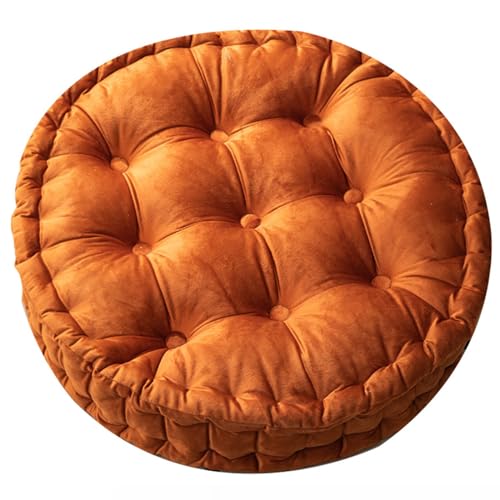 Round Large Memory Foam Floor Pillow Solid Color Removable Floor Cushion Thicken Breathable Tatami Seat Cushion for Yoga Living Room Balcony Room