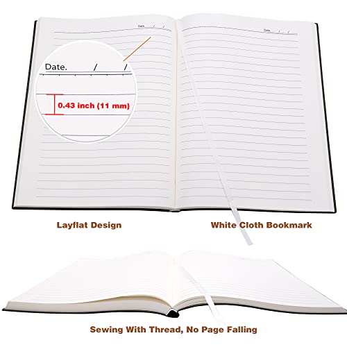 Large Lined Notebook Journal for Writing, Soft Faux Leather Cover, 100GSM Papers, 320 Pages, A4 8.4x11.4 inches Note Book for Work Men Business (Green,Ruled) - color: Green,Ruled