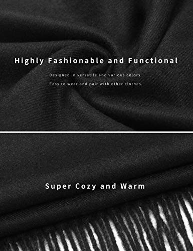 Pashmina Shawl Women Winter Scarf Warm Wedding Wraps Ladies Scarves for Evening Dresses - color: Black