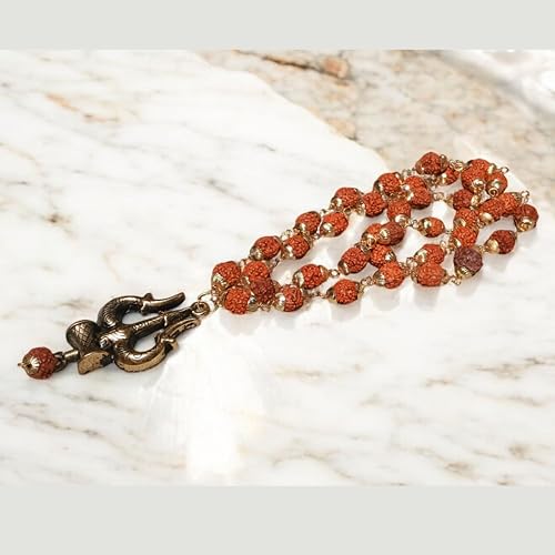 Rudraksha Mala shiv ji Mahakal Locket Rudraksha Mala Mahakal Locket Rudraksha Mala Shiva Rudraksha Mala Mahakal locket with chain - style: design 6
