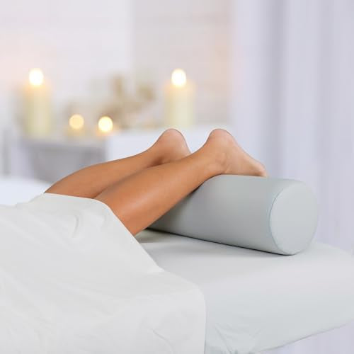 EarthLite Massage Bolster Pillow Full Round – Durable, Easy to Clean 100% PU Upholstery incl. Strap Handle/Professional Quality CFC-Free/Back Pain Relief - color: Teal