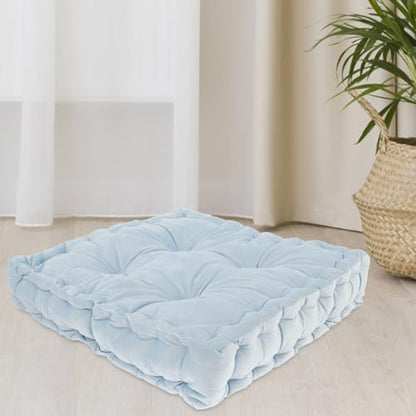 Meditation Cushion Floor Pillow, Large Square Floor Cushions for Adults, Double-Side Tufted Seat Cushion, Floor Pillows Seating for Classroom Sofa Living Room Tatami Outdoor Yoga, 17.7x17.7x43.5in
