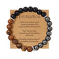 Energy Mens Beaded Bracelets,Triple Protection Bracelet for Men,Made of Three Kinds of 8mm Beads (Black Obsidian Hematite Tiger Eye Beaded), Personalized Gifts for Men - size: 8.4 inches