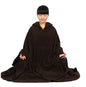 Meditation Buddhist Hooded Cloak Coat Women Men Outfit Oversize Coat - color: Dark Brown, size: XX-Large