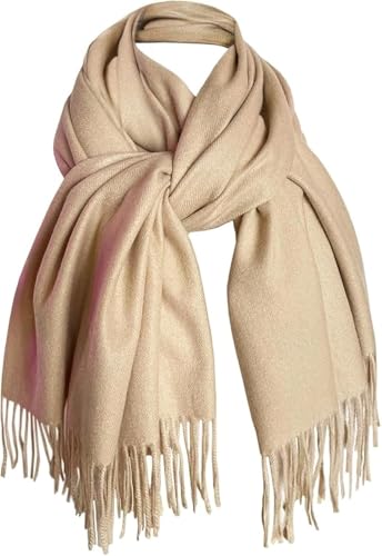 Rodaruus Women's Scarf Solid Color Shawl and Wrap. Super Soft Warm Long Large Scarf Pashmina with Cashmere Feel - color: Beige