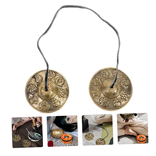 Nepal Style Pure Copper Meditation Bell Yoga Decor Hand Bells for Adults