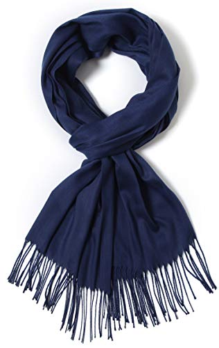 Cindy & Wendy Pashmina Shawls and Wraps Scarf for Women Soft Large Winter Shawl for Evening Dress Wedding Party - color: Navy
