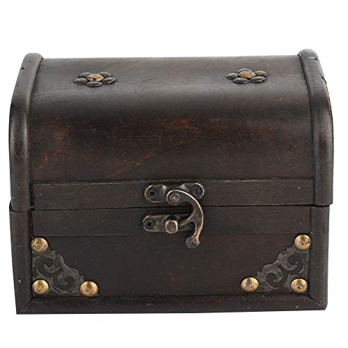 Alvinlite Classic Wooden Storage Box - Dark Wood, 5.9 x 4.1 x 4.1 inches, Perfect for Jewelry, Keepsakes, or Decoration - color: Dark Wood
