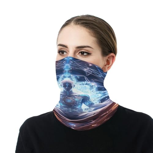 Neck Gaiter Meditation Energy Balaclava Windproof Face Mask Scarf for Men Women Sun Protection Headwear Breathable Face Cover Bandana for Skiing Hiking 19.6x9.8 Inch
