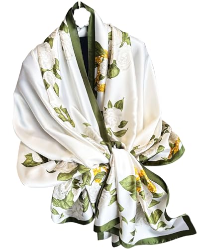 Hioyiwse Shawl Scarf For Women Lightweight Scarves Floral Pattern Formal Evening Dressesformal Shawl Summer Wraps - color: E3-camellias（70.8"x35.4")