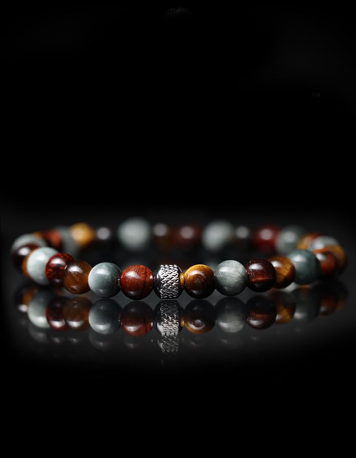 Tigranes Premium Natural Stone Bracelet Collection – Handmade Gemstone Jewelry in Luxury Branded Gift Box - style: Tiger’s Eye & Hawk’s Eye