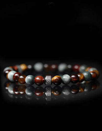 Tigranes Premium Natural Stone Bracelet Collection – Handmade Gemstone Jewelry in Luxury Branded Gift Box - style: Tiger’s Eye & Hawk’s Eye