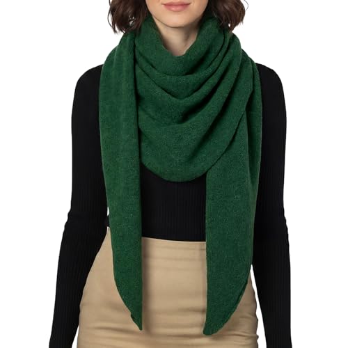 RIIQIICHY Shawl Wrap Women Pashmina Triangle Cape Knit Sweater Scarf for Fall Winter Fashion Accessory - color: Dark Green