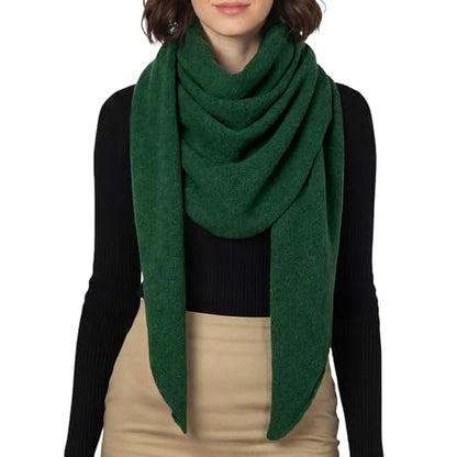 RIIQIICHY Shawl Wrap Women Pashmina Triangle Cape Knit Sweater Scarf for Fall Winter Fashion Accessory - color: Dark Green