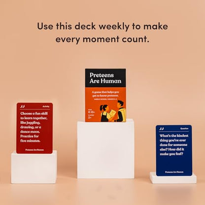 Preteens are Human | 140 Conversation Cards to Help You Get to Know Preteens | Card Game for Middle School Preteens | Designed by Experts for Grades 6-8 | Ages 11-13+ - style: Preteens Are Human
