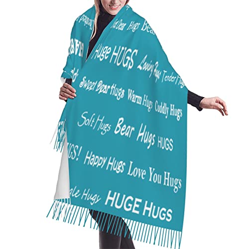 Hugs Shawl Gift For Friends And Family With Inspirational Messages Pashmina Positive Energy,Compassion,Serenity Wraps - color: Ynd04