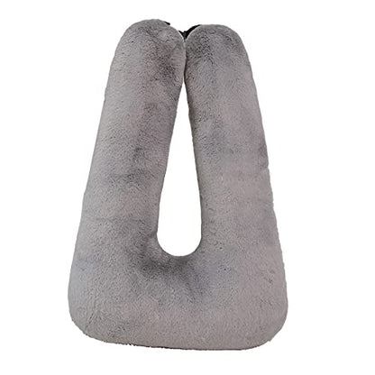 Travel Pillow Car Pillow(28x18in) U Shaped Cushion Pillow, Long Distance Travel Sleep Pillow for Head and Body Support for Adults Children (Grey) - color: Grey