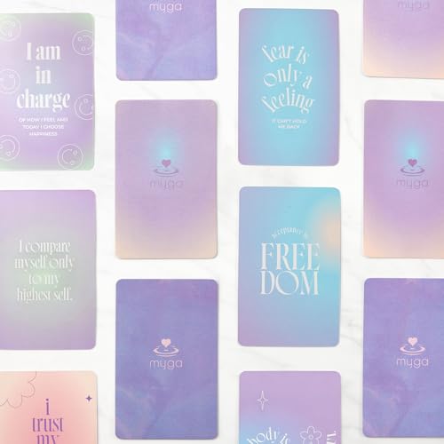 Myga Positive Affirmation Cards for Teens,60 Daily Motivational Quotes for Teen Girls, Boys and Young Adults,Inspirational Card Deck to Boost Confidence, Mindfulness and Self-Esteem
