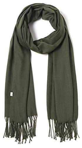 Cindy & Wendy Pashmina Shawls and Wraps Scarf for Women Soft Large Winter Shawl for Evening Dress Wedding Party - color: Olive