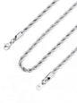 Bandmax Solid 1.5mm/2mm/3mm/6mm Rope Chains for Men Women 14K Gold Plated/Black Plated Stainless Steel Twist Chain 16-30 Inches, with Gift Box - color: 04 2MM Steel