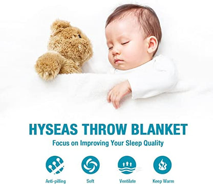 HYSEAS Flannel Fleece Throw Blanket Teal - Super Soft Plush Microfiber Solid Blanket for Couch, Bed, Chair, Sofa - Fuzzy Cozy Lightweight - 50x60 Inch - color: Teal