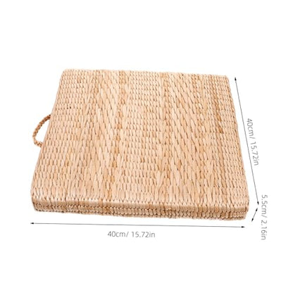 ABOOFAN Japanese Braided Meditation Cushion Straw Woven Floor Pillow for Yoga and Relaxation Supportive Seat Cushion for Adults for Meditation Picnics and Home Use