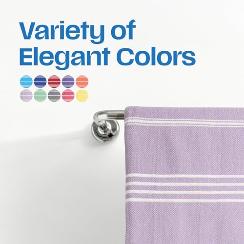 Lina Turkish Beach Towel Peshtemal (38" x 71"), Sand-Free, Large & Quick-Dry, Lightweight Pool Towels for Travel, Soft 100% Turkish Cotton & Pre-Washed, Ideal for Spa or Bath, Lilac - color: Lilac