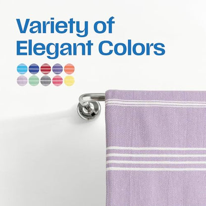 Lina Turkish Beach Towel Peshtemal (38" x 71"), Sand-Free, Large & Quick-Dry, Lightweight Pool Towels for Travel, Soft 100% Turkish Cotton & Pre-Washed, Ideal for Spa or Bath, Lilac - color: Lilac