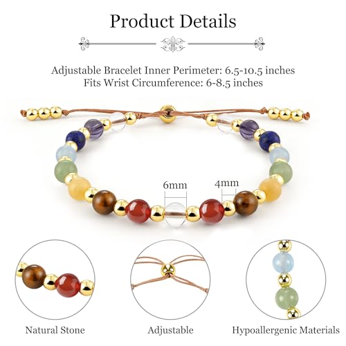 SmileBelle Protection Bracelets for Women, Pregnancy Gifts for Expecting Mom Sunflower Gifts for Women Black Tourmaline Bracelets as Healing Bracelet Sunflower Bracelet as Mother Day Gift - style: Chakra Protection