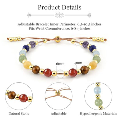 SmileBelle Protection Bracelets for Women, Pregnancy Gifts for Expecting Mom Sunflower Gifts for Women Black Tourmaline Bracelets as Healing Bracelet Sunflower Bracelet as Mother Day Gift - style: Chakra Protection