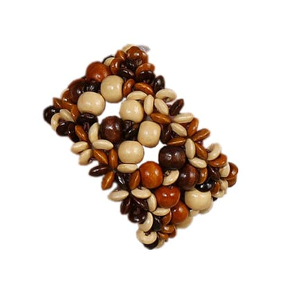 Bohemian Wooden Bead Bracelets Boho Colorful Handmade Elastic Stretch Bracelets Design for Women Summer Beach Festival Jewelry - color: Brown
