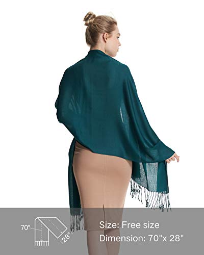 EURKEA Women's Scarf Pashmina Silky Soft Shawls Wraps Stole for Evening, Wedding and Gift - color: Moss Green