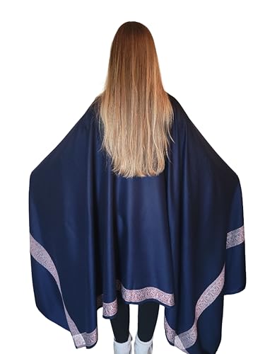 Soft Premium Wool Blend Meditation Shawl - Large Unisex Prayer Wrap, Oversize Scarf & Versatile Blanket - color: Navy