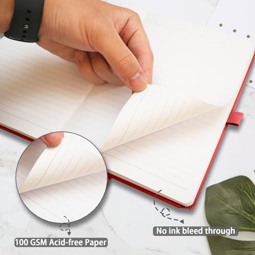 Heture Hardcover Notebooks, A5 Lined Journals Notebook for Writing 160 Pages, 8.2 x 5.5 inch, Classic Ruled Notebooks for College/Work/Travel(Lined-3 Pack, Red) - color: Red, style: Lined-3 Pack