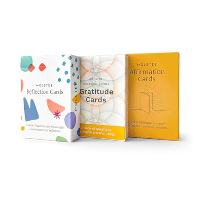 Holstee Reflection Cards, Gratitude & Affirmation Decks | 3 Sets for Meaningful Conversation, Inspiring Grateful Living