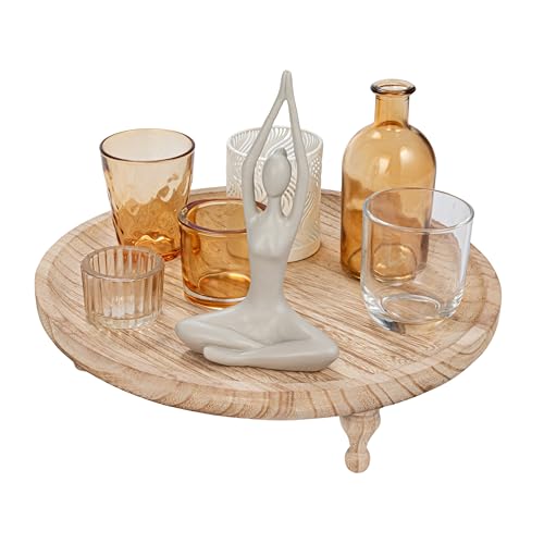 Bloomingville Yoga Figure and Glass Votive Candle Holder Set, Multicolor, Set of 7