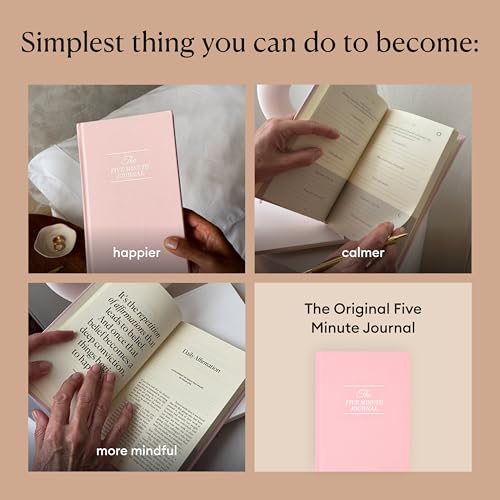 Intelligent Change: The Five Minute Journal - Daily Gratitude Journal for Happiness, Mindfulness, and Reflection - Undated Life Planner - color: Blush Pink